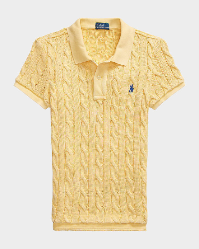 Cable-Knit Polo Shirt